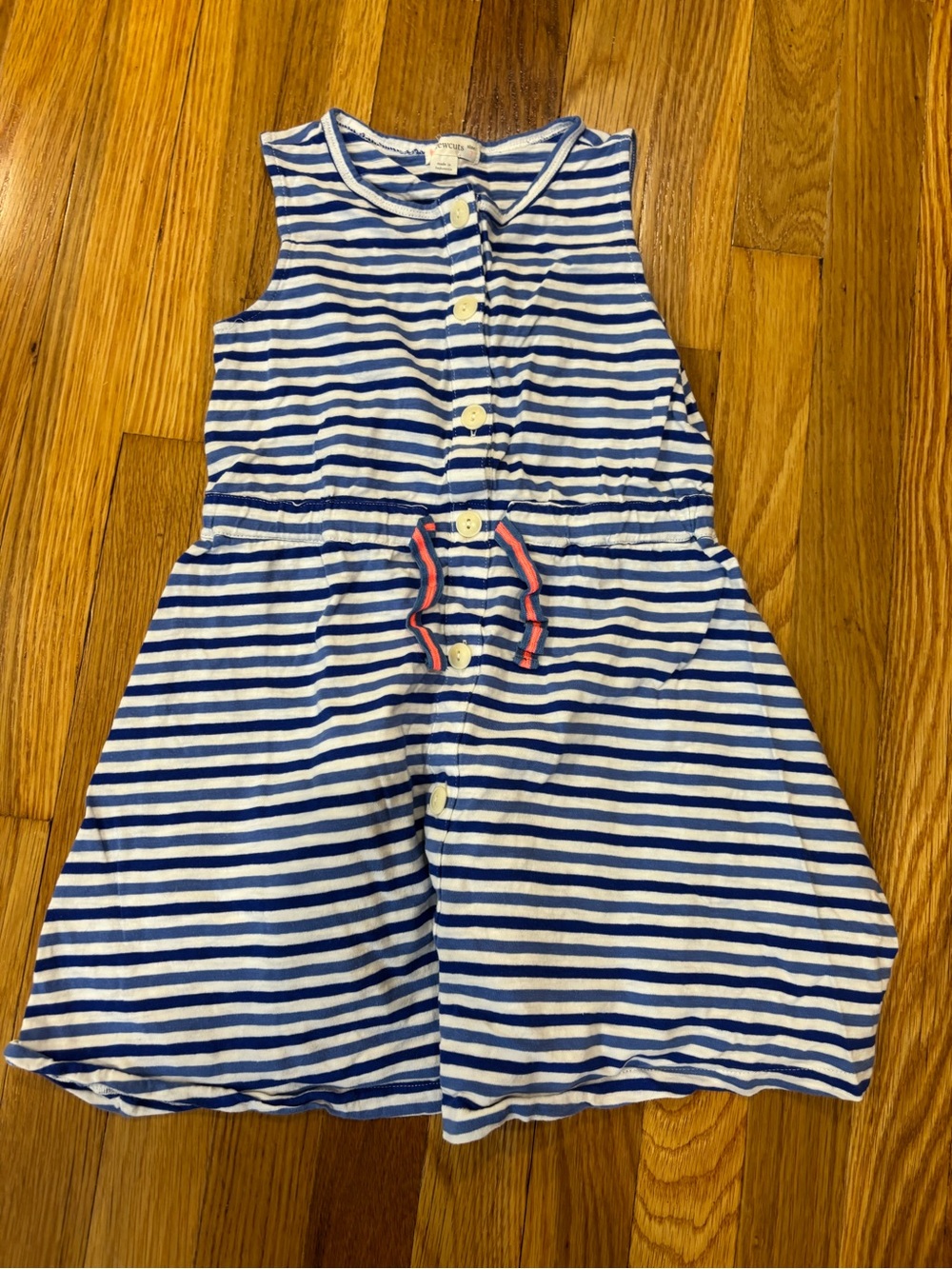 Crewcuts Blue & White Striped Button-Front Dress size 7